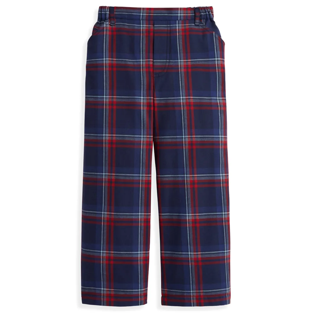 Plaid Faux Zip Pant - Calvary Plaid