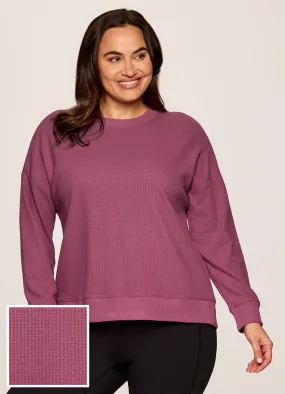 Plus Off Days Relaxed Waffle Knit Sweatshirt