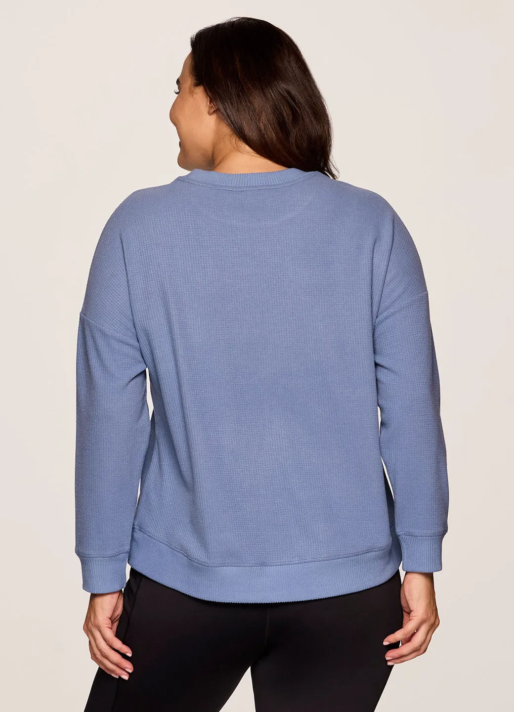 Plus Off Days Relaxed Waffle Knit Sweatshirt