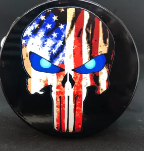 Punisher American Flag Blue Eyes Hitch Cover