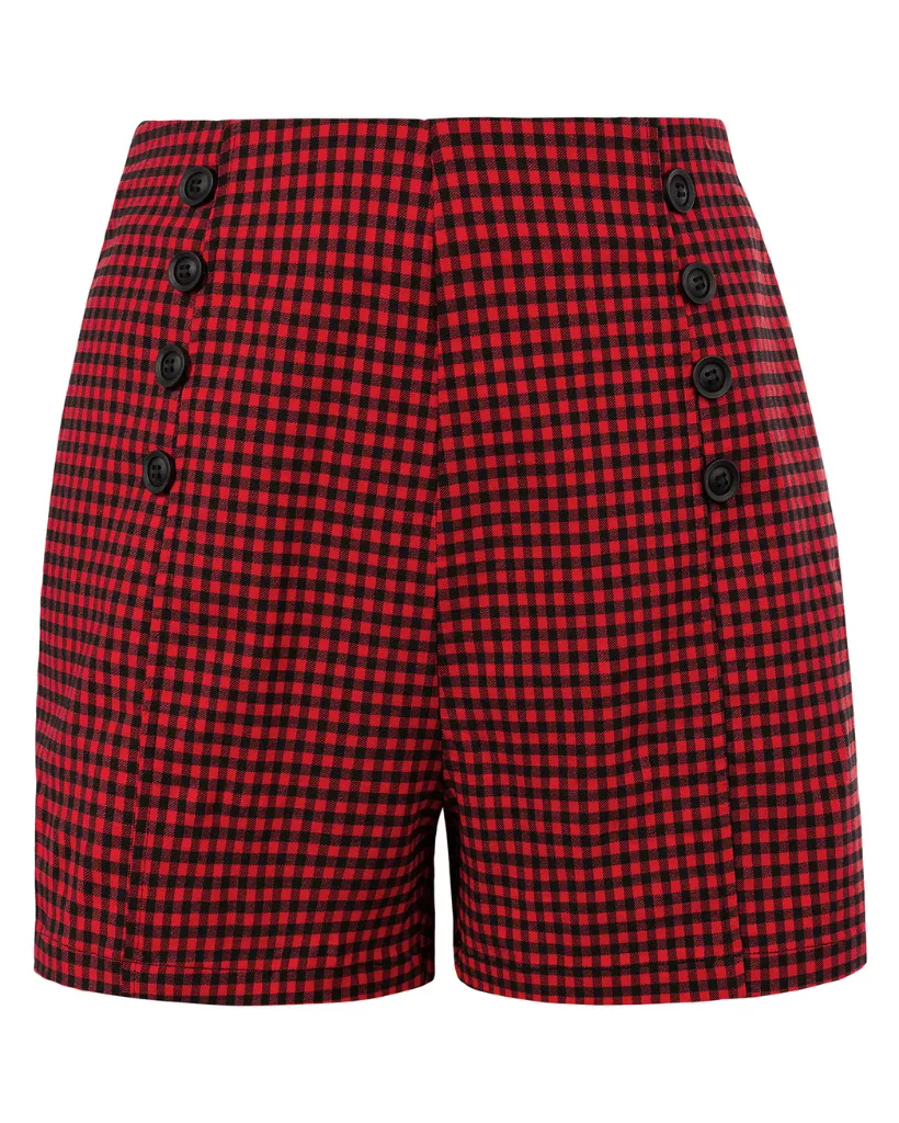 Seckill Offer⌛Plaided Shorts High Waist Mid-Thigh Length Short Pants
