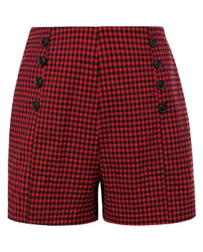 Seckill Offer⌛Plaided Shorts High Waist Mid-Thigh Length Short Pants