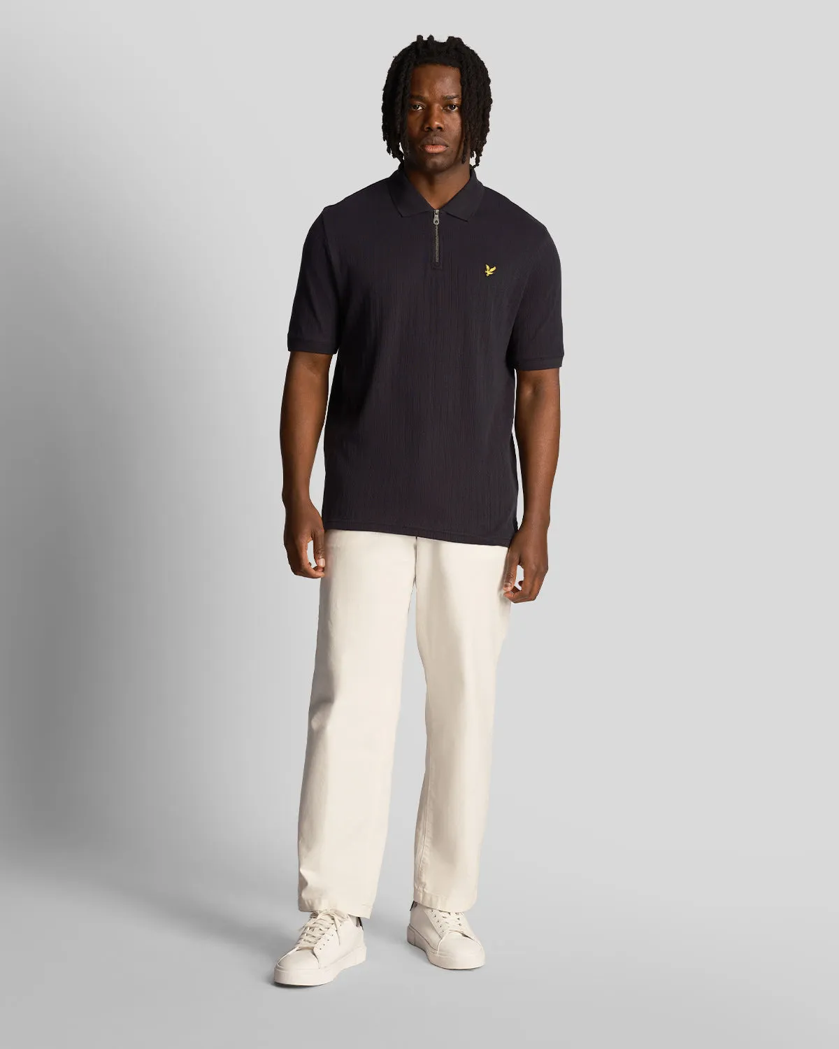 Textured Stripe Polo Shirt